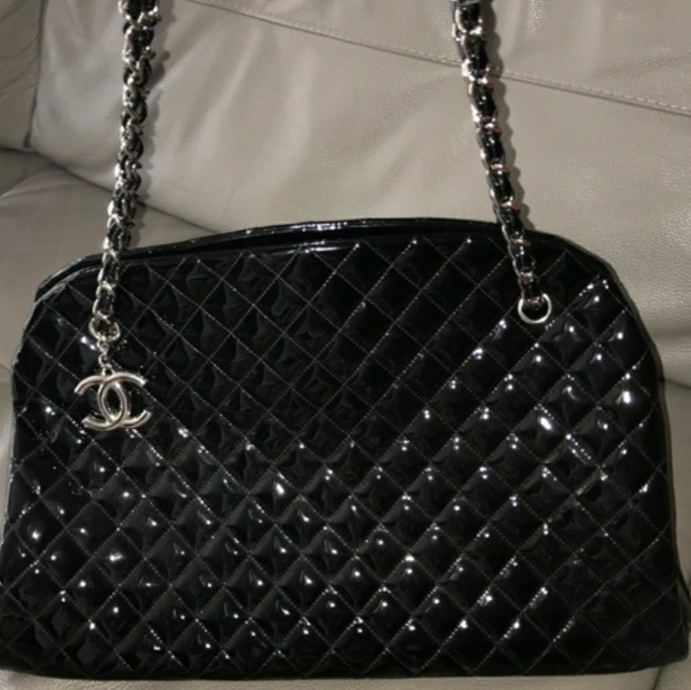 Chanel Mademoiselle Bowling Black Patent XL